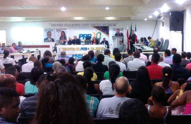 O auditório da Câmara de Vereadores de Jequié (BA) estava lotado para receber o encontro PRB Mais.